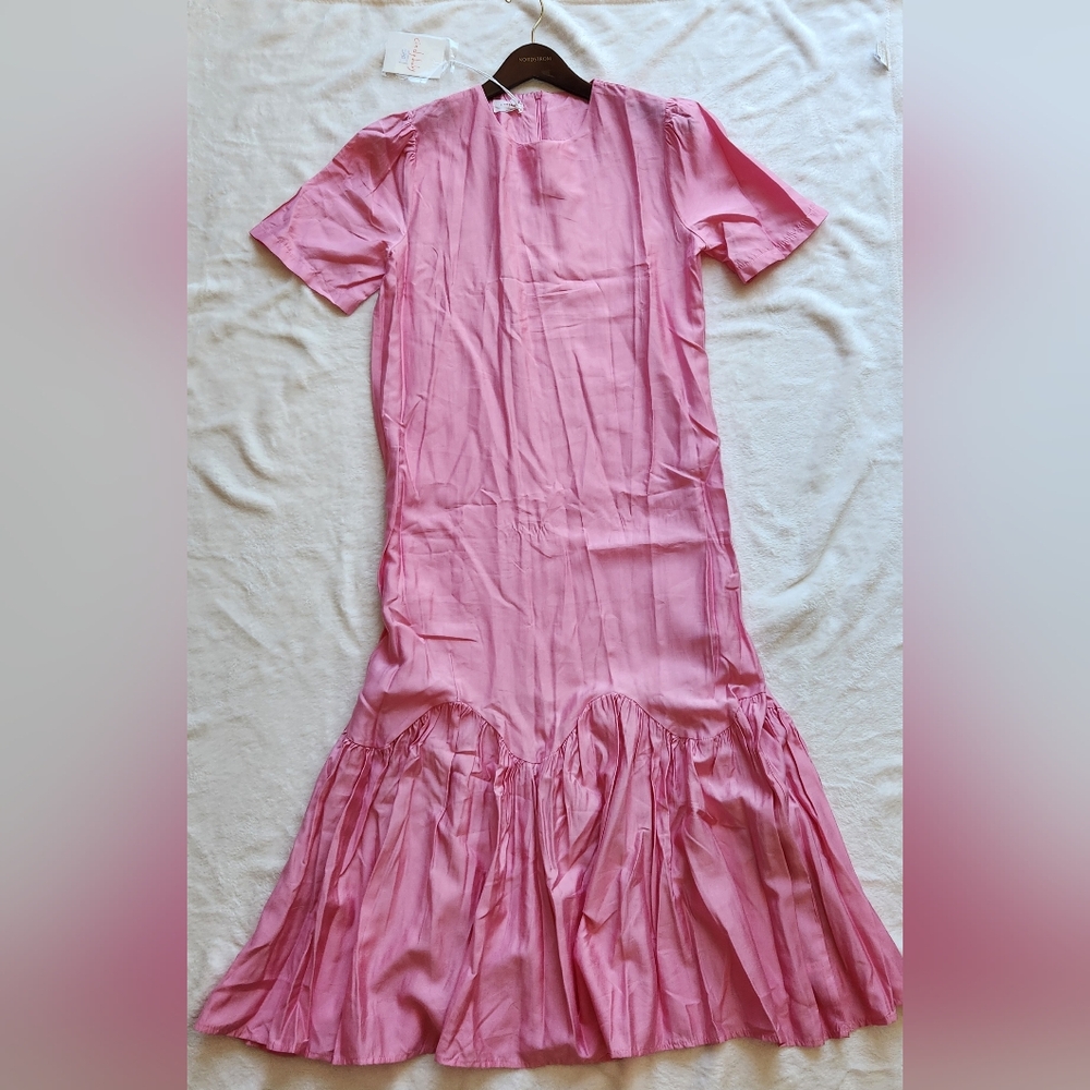 NWT CindyBaby Pink Pleated Maxi Sundress